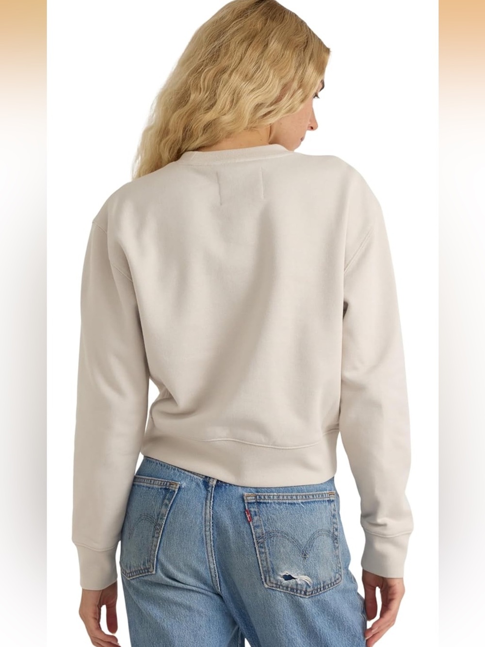 Organic Basic Weekend Boxy Crewneck Sweatshirt, SandstoneX-Small 543/bb15-1:v - Picture 2 of 10